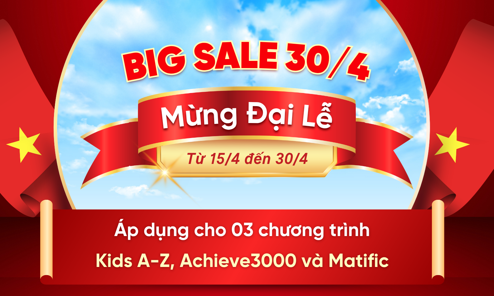 [BIG SALE 30/4] Đại tiệc ưu đãi HOT dành cho Kids A-Z, Matific và Achieve3000
